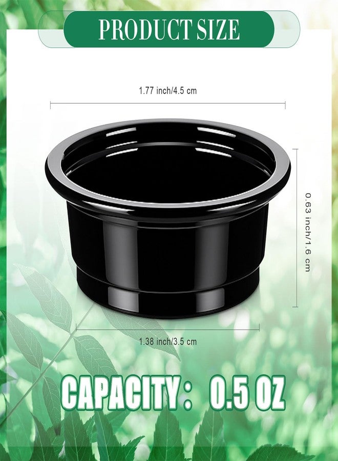 Maxcheck 500 Pcs 0.5 oz Gecko Feeding Cups Small Gecko Food and Water Cups Reptile Feeding Bowls Plastic Bearded Dragon Food Bowl for Lizard Small Pet Ledge Accessories (Black) - Image 3